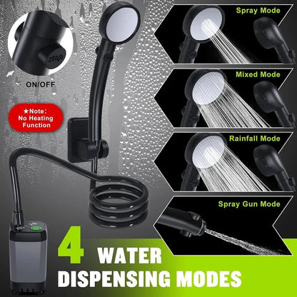 Portable Shower for Camping, 6000mAh Rechargeable