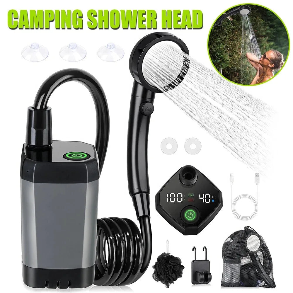 Portable Shower for Camping, 6000mAh Rechargeable