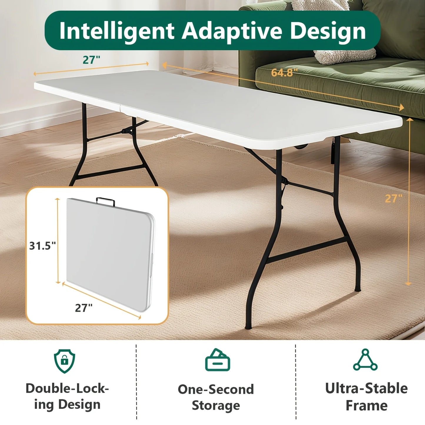 2.5ft/4ft/6ft Folding Utility Table