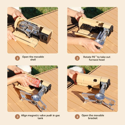 Camping Gas Stove 2670W Portable Folding Cassette