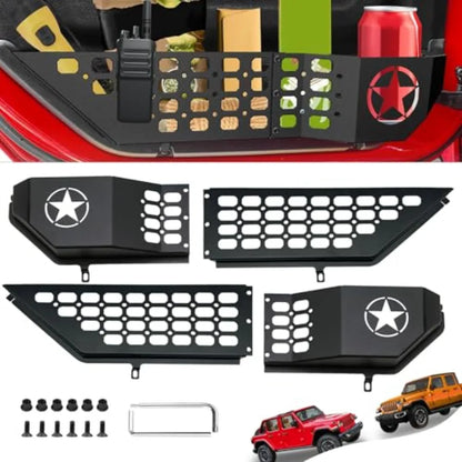 Metal Front Door Pocket Storage Box For Wrangler Door Pocket for Wrangler JL/JLU 4XE 2018-2025 and Gladiator JT (2020-2025