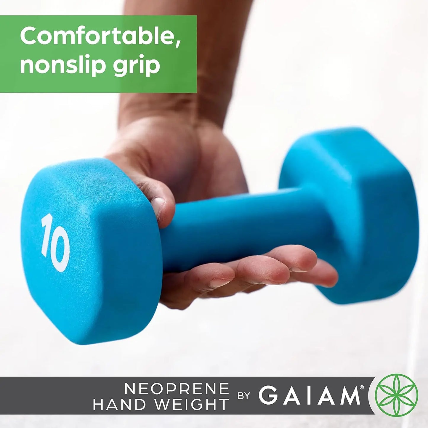 Neoprene Coated Dumbbell Hand Weight(10lb, Blue)