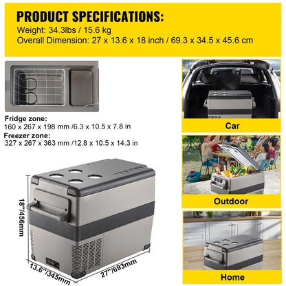 Car Refrigerator Mini Fridge Freezer Portable Compressor Cooler