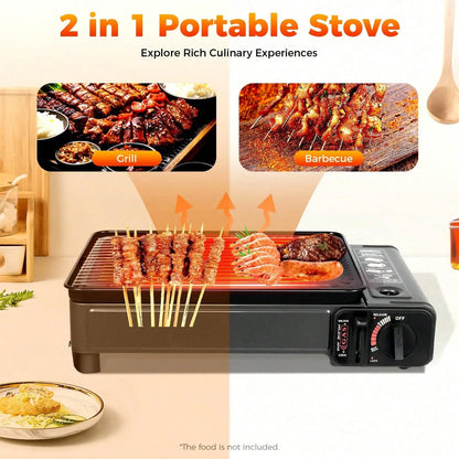 Gas Grill Portable Butane Stove,Stainless Steel Griddle