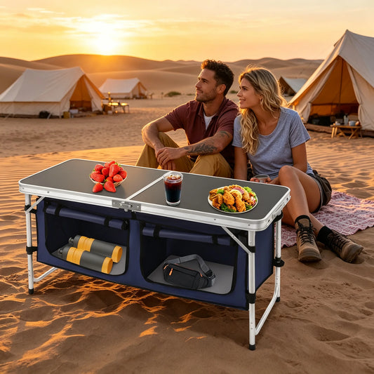 Portable Camping Table Folding Camping Table with Adjustable Legs