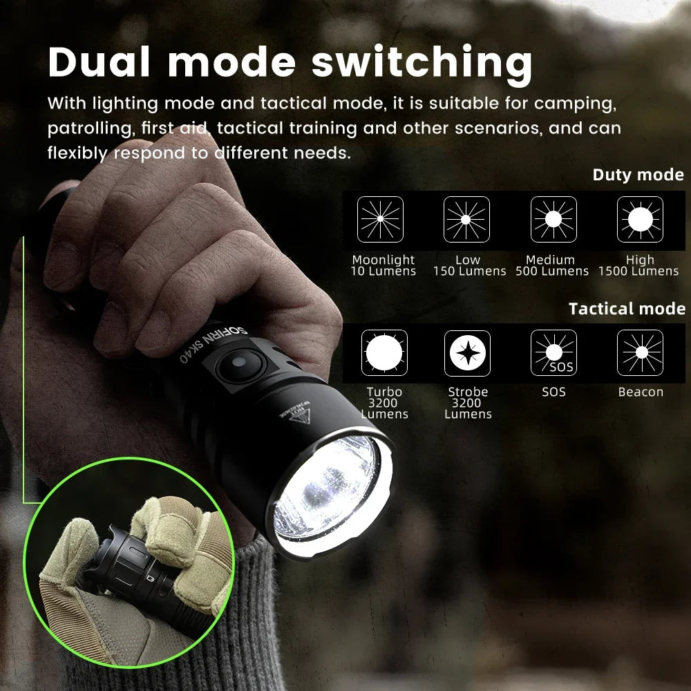 LED Tactical Flashlight Rechargeable