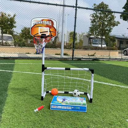 Kids 2-in-1 Soccer & Basketball Goal Set