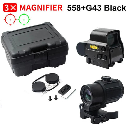 Red Dot Optic Sight Tactical Hunting Gear W/20mm Rail Mounts Detach Lever