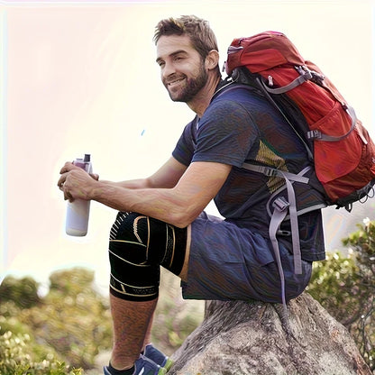 Copper Knee Sleeves With Two Straps For Sports, For Men And Women, For Running, Climbing Mountains, Fitness And Basketball