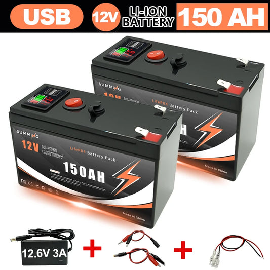 12V 150Ah Lithium  LiFeP04 Battery for Solar Charging