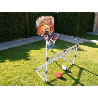 Kids 2-in-1 Soccer & Basketball Goal Set