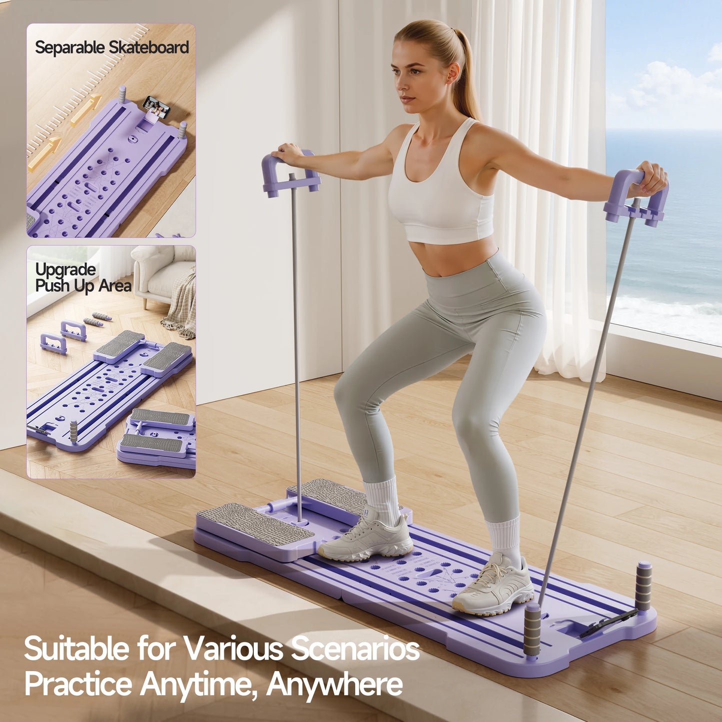 Multifunctional Foldable 4-in-1 Ab Exercise Board Pilates