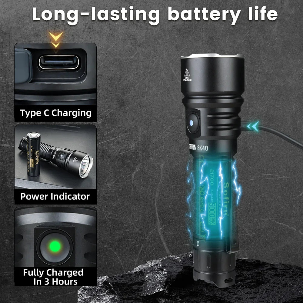 LED Tactical Flashlight Rechargeable