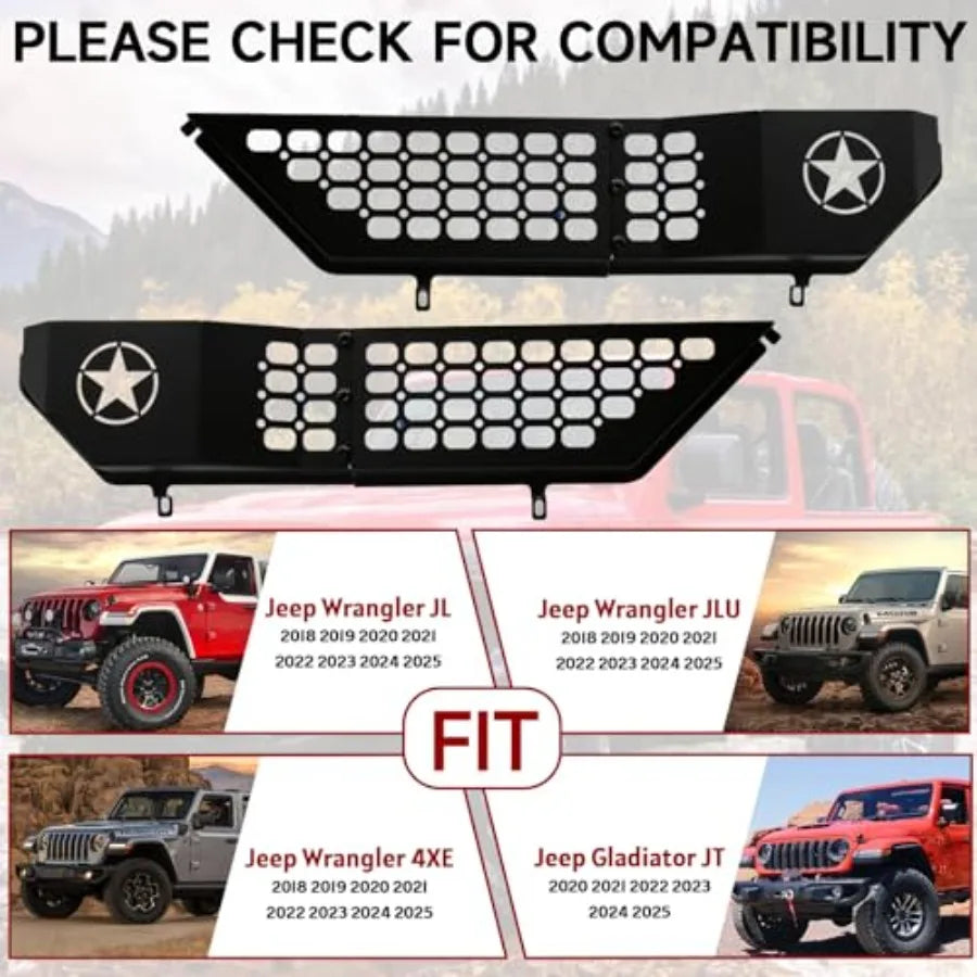 Metal Front Door Pocket Storage Box For Wrangler Door Pocket for Wrangler JL/JLU 4XE 2018-2025 and Gladiator JT (2020-2025