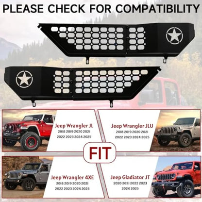 Metal Front Door Pocket Storage Box For Wrangler Door Pocket for Wrangler JL/JLU 4XE 2018-2025 and Gladiator JT (2020-2025