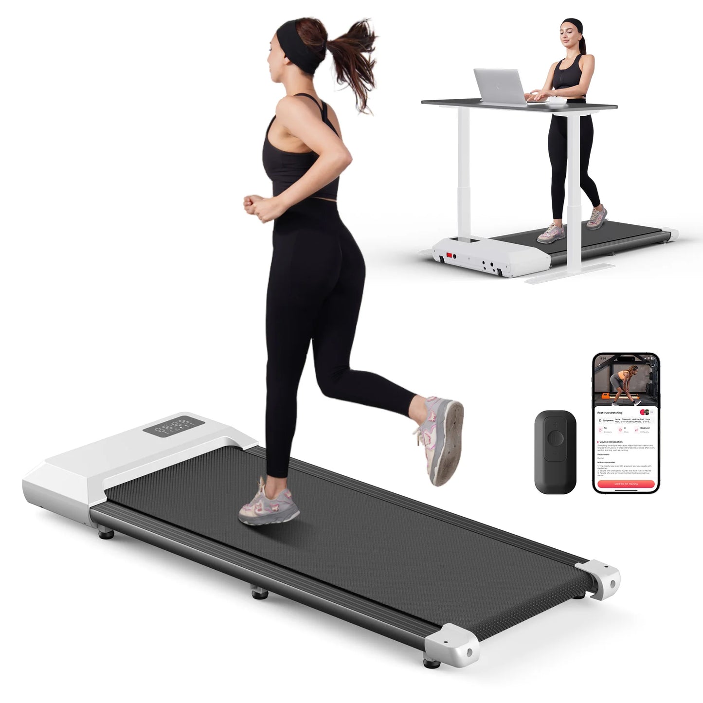300lbs Treadmill for Home 2.5HP  2in1 Walking Running Fitness Machine