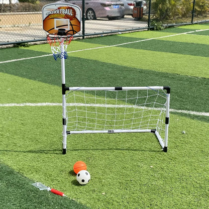Kids 2-in-1 Soccer & Basketball Goal Set