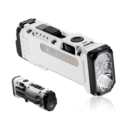 Flat Flashlight with RGB Light, 1500 Lumens Mini Flashlight with Tactical Switch and Magnetic,