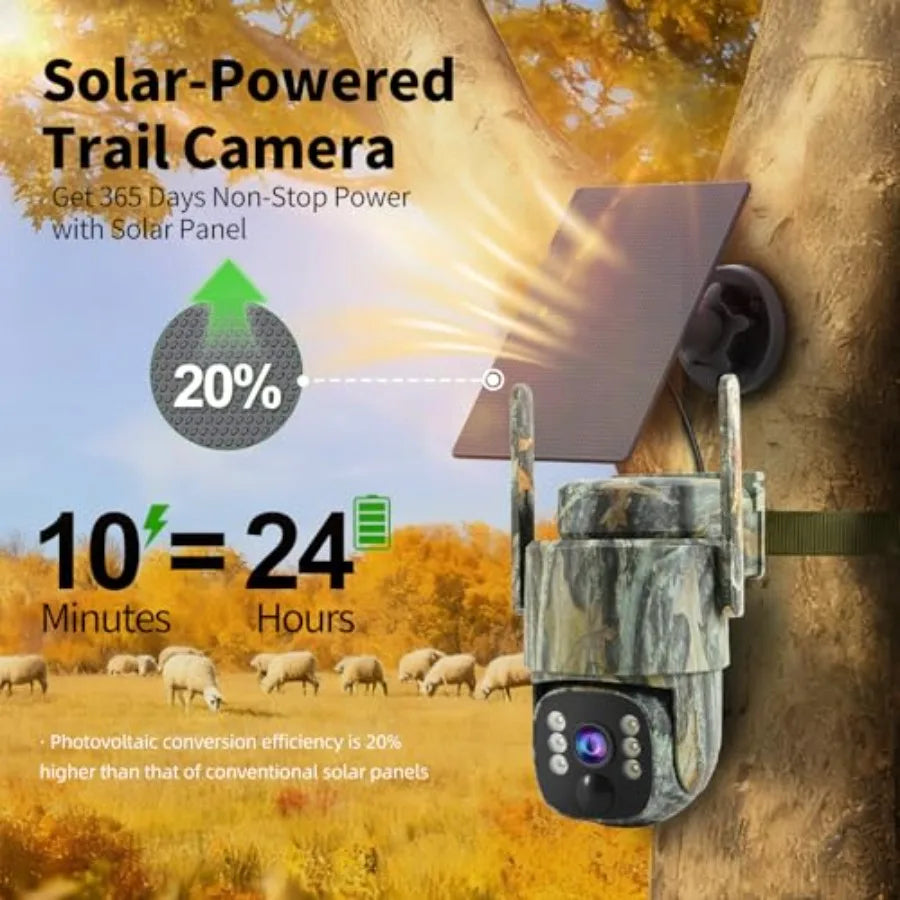 4G LTE cellular trail camera 2 pack , solar-powered ABS plastic body, black, 2K live streaming with 360