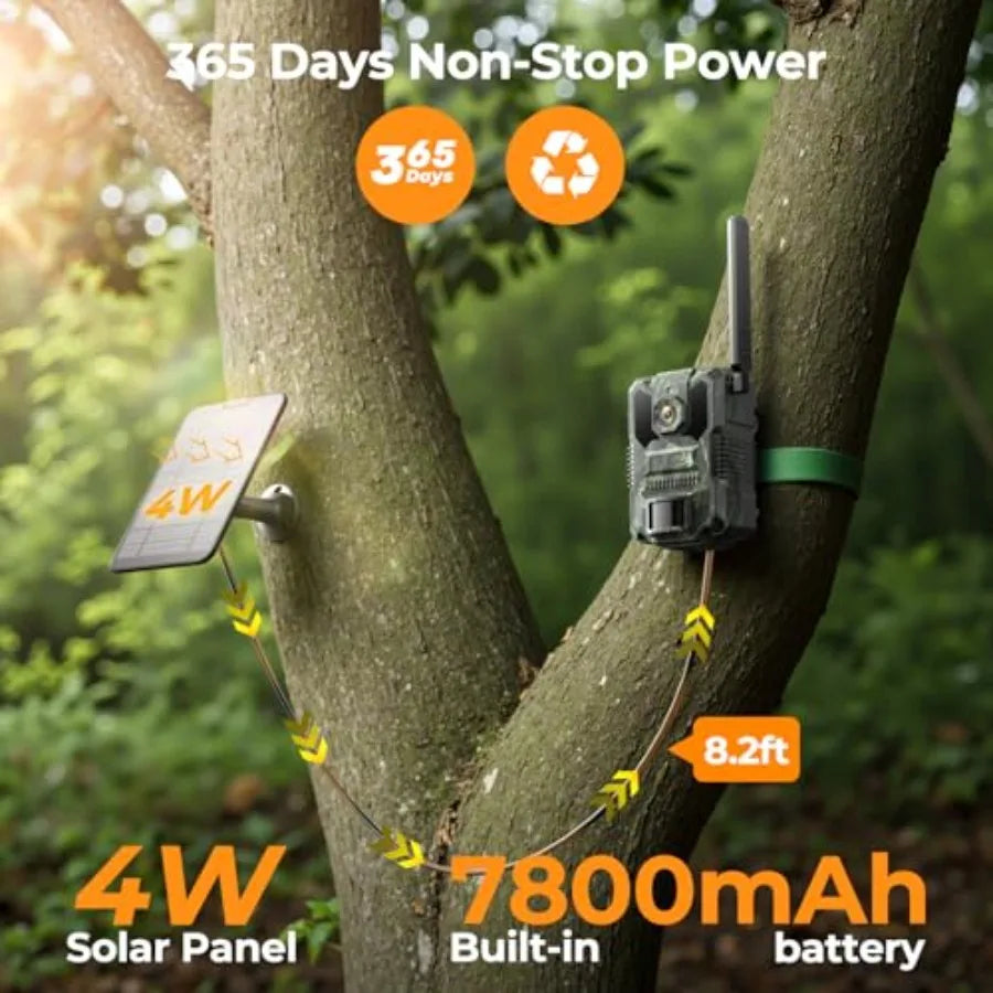 Hunting outdoor trail camera 2-pack: 2.5K HD, 4G LTE cellular with built-in SIM