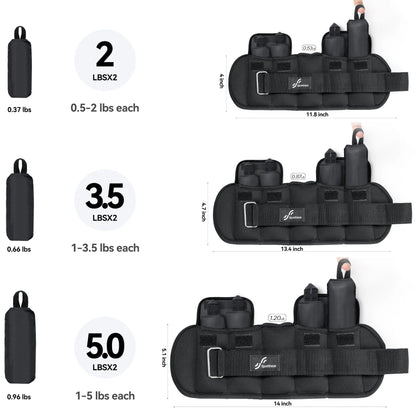 Adjustable Wrist and Ankle Weights for Women and Men