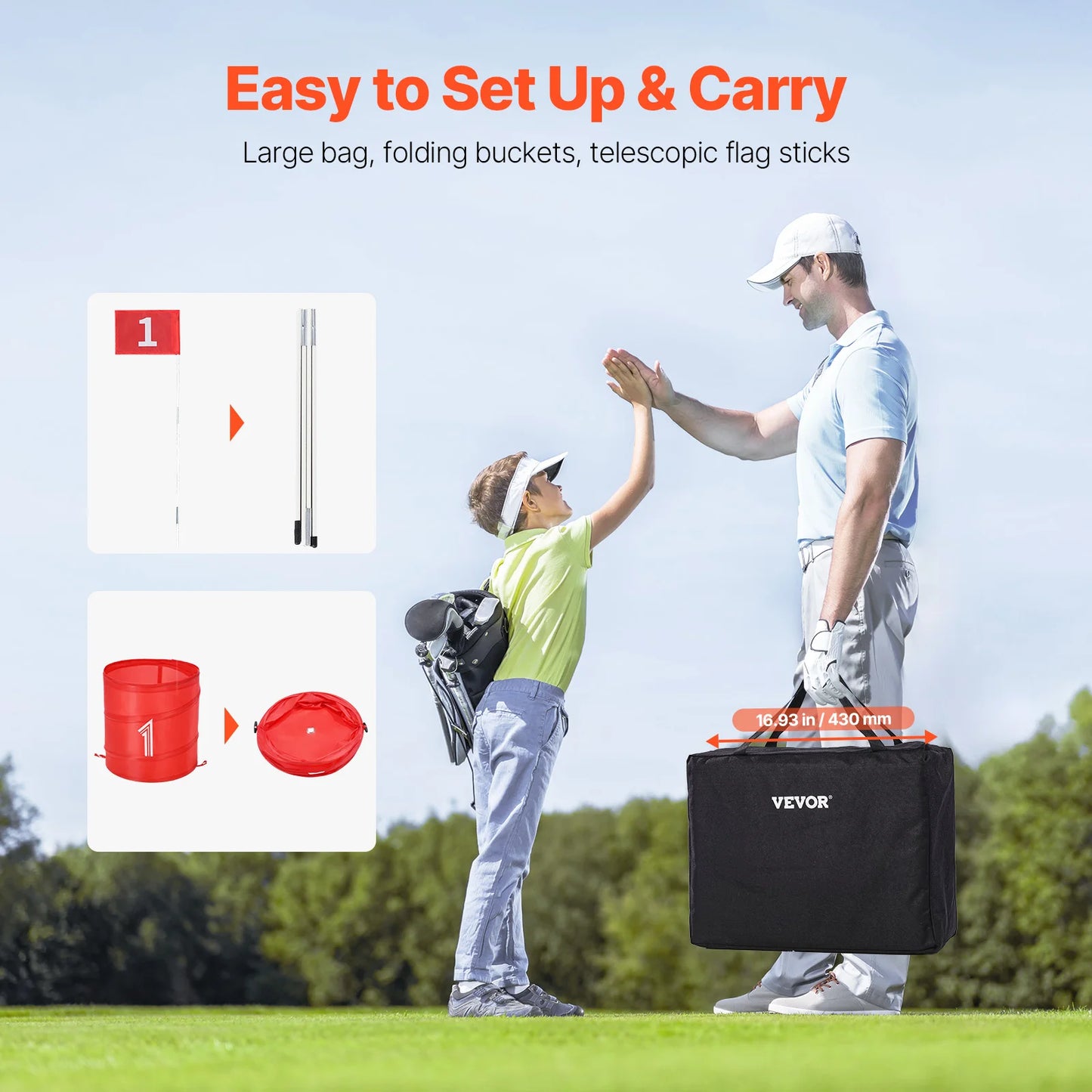 Backyard Golf Game Portable Bucket Chipping Games