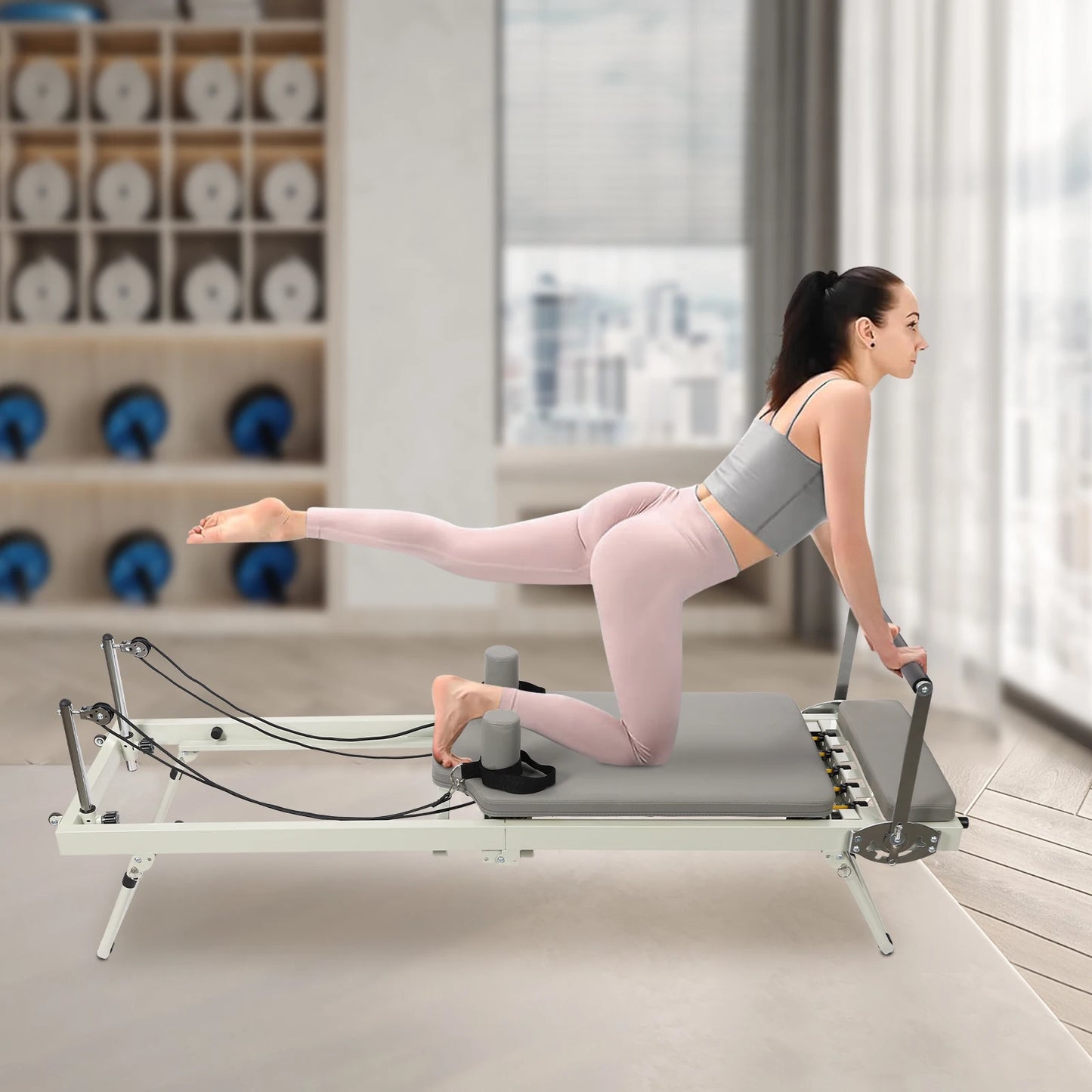 Foldable Reformer Pilates Machine for Home Use