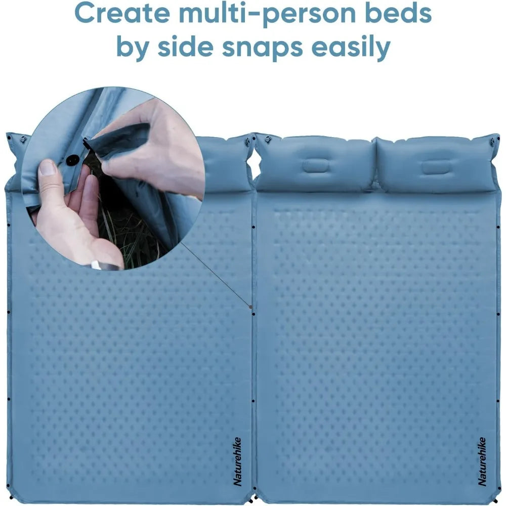 Portable Self-Inflating Sleep Pad with Pillow