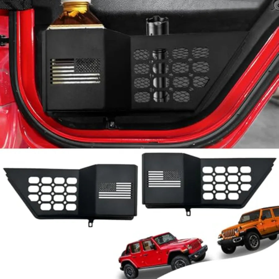 Metal Front Door Pocket Storage Box For Wrangler Door Pocket for Wrangler JL/JLU 4XE 2018-2025 and Gladiator JT (2020-2025