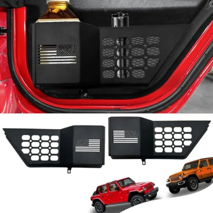 Metal Front Door Pocket Storage Box For Wrangler Door Pocket for Wrangler JL/JLU 4XE 2018-2025 and Gladiator JT (2020-2025