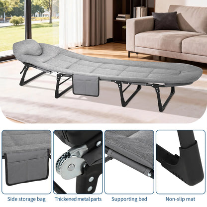 Portable Folding Bed with Cushion and Pillow