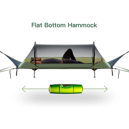 Flat Lay Hammock Tent with Trekking Poles for 1 Person Flat Lay Hammock