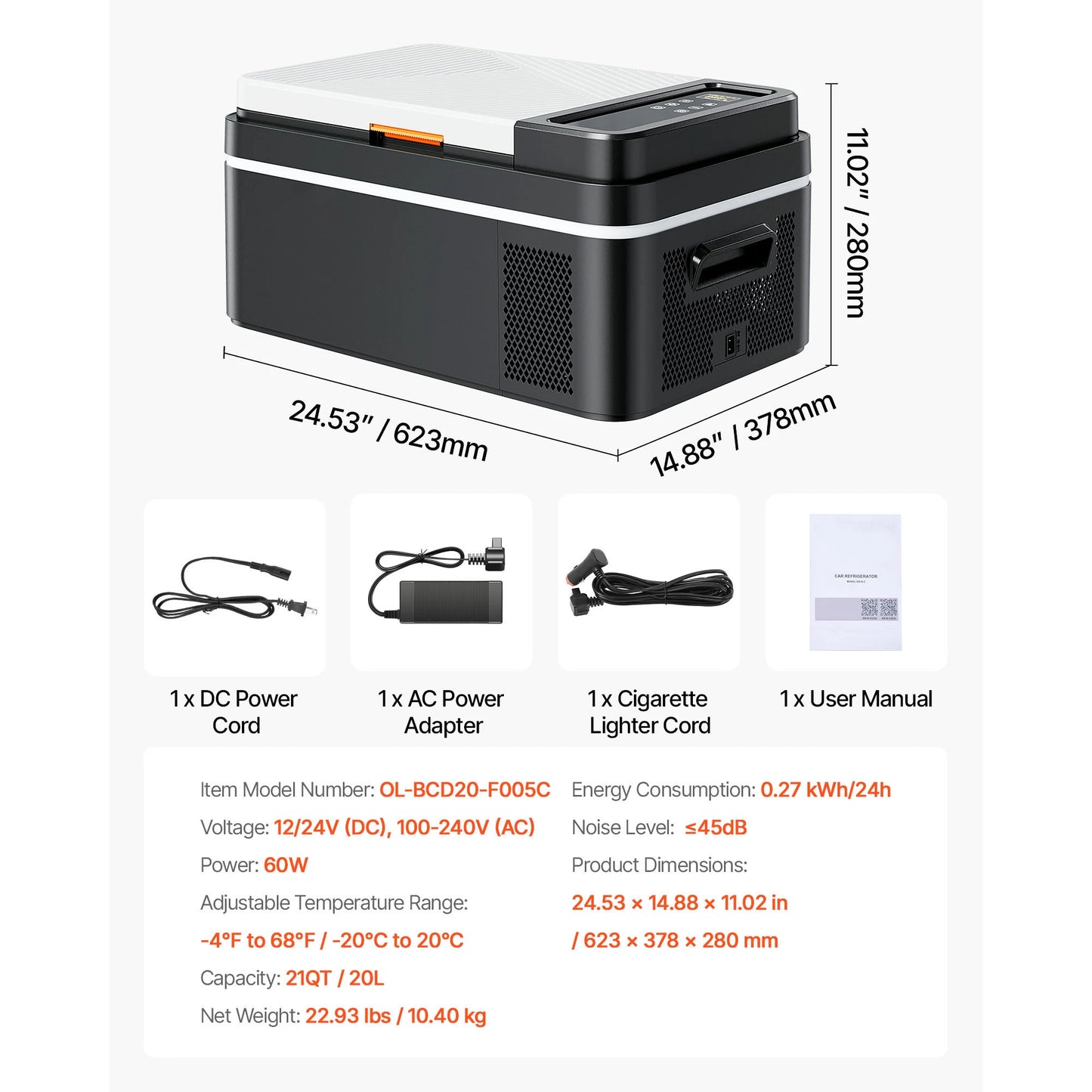 Car Refrigerator Mini Fridge Freezer Portable Compressor Cooler