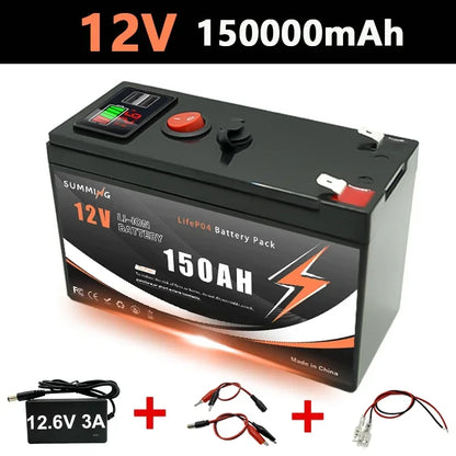 12V 150Ah Lithium  LiFeP04 Battery for Solar Charging