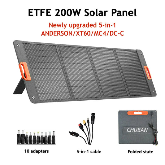 200W Foldable Solar Panel 110W Portable Solar Charger