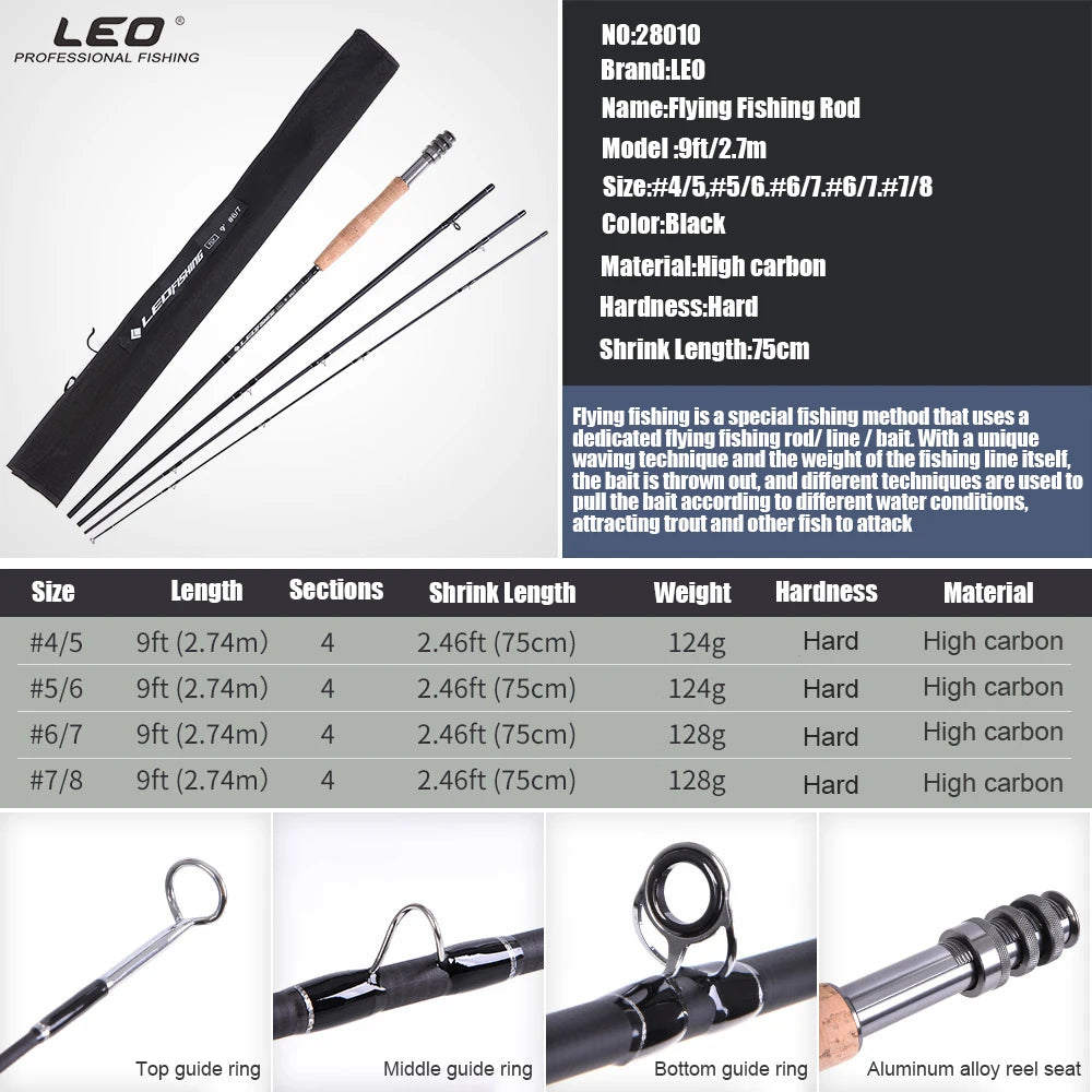 Fly Fishing Rod Several Secions Rod 4 Size High Carbon