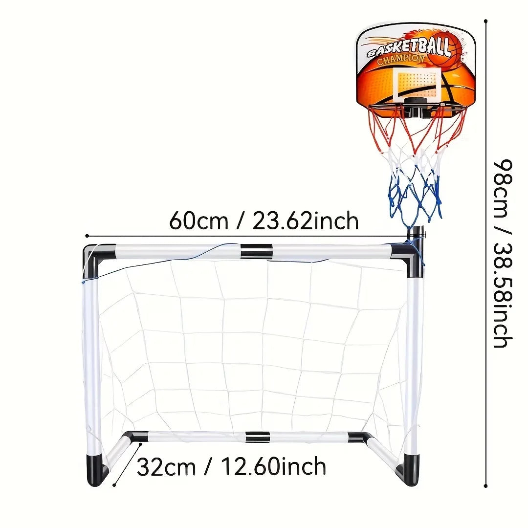 Kids 2-in-1 Soccer & Basketball Goal Set