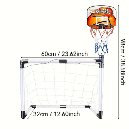 Kids 2-in-1 Soccer & Basketball Goal Set