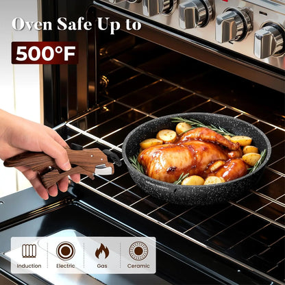 Removable Handle Induction Pots and Pans Set -10 piece