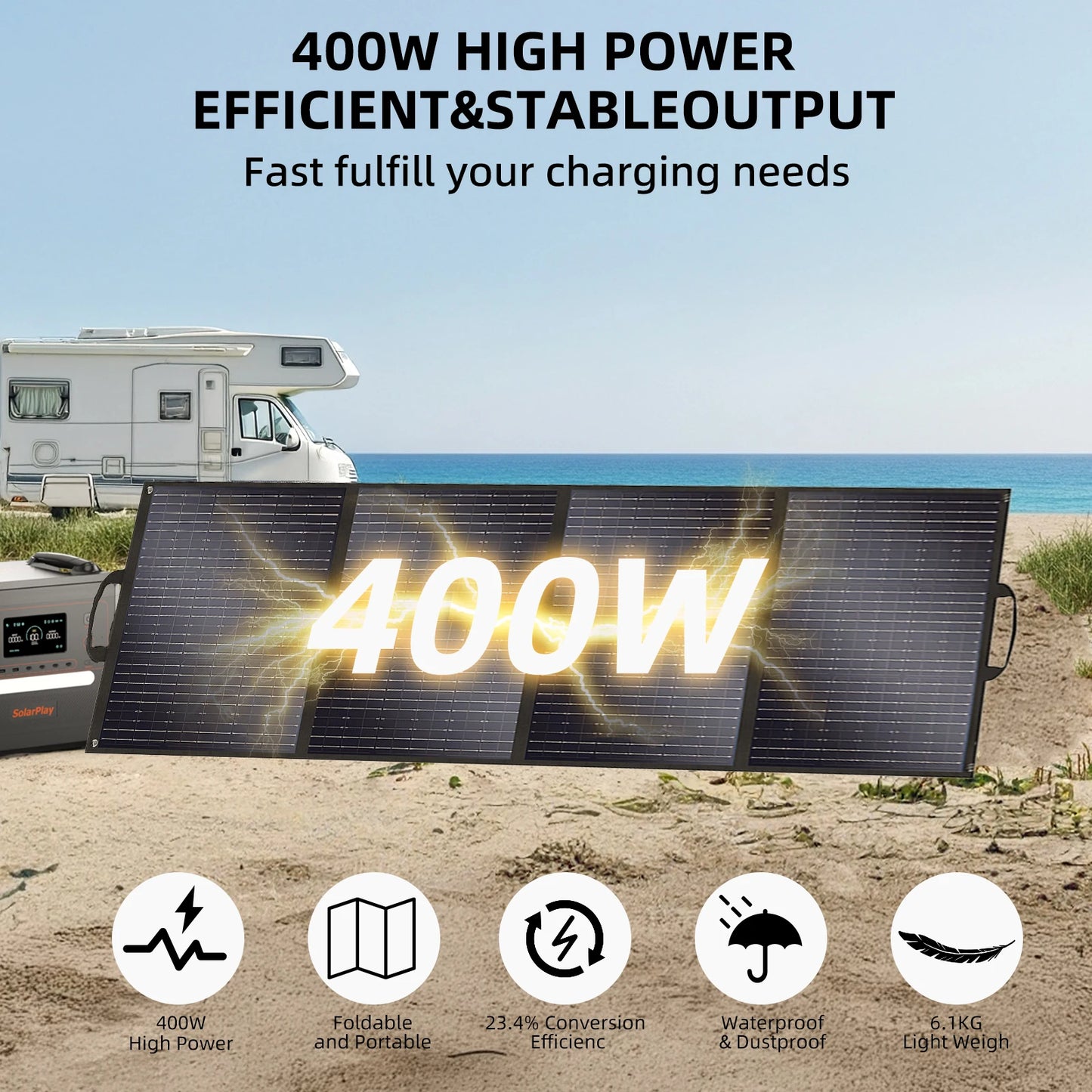 400W Foldable Solar Panel High-Efficiency