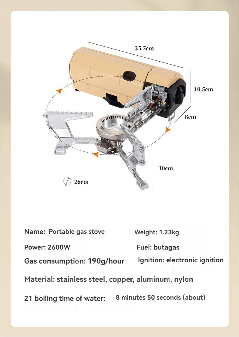 Camping Gas Stove 2670W Portable Folding Cassette