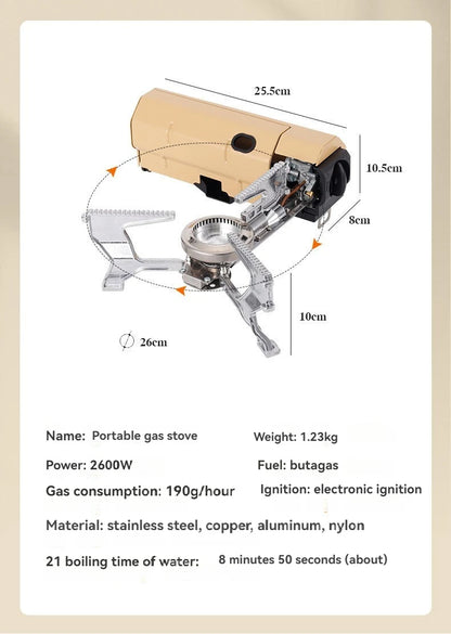 Camping Gas Stove 2670W Portable Folding Cassette