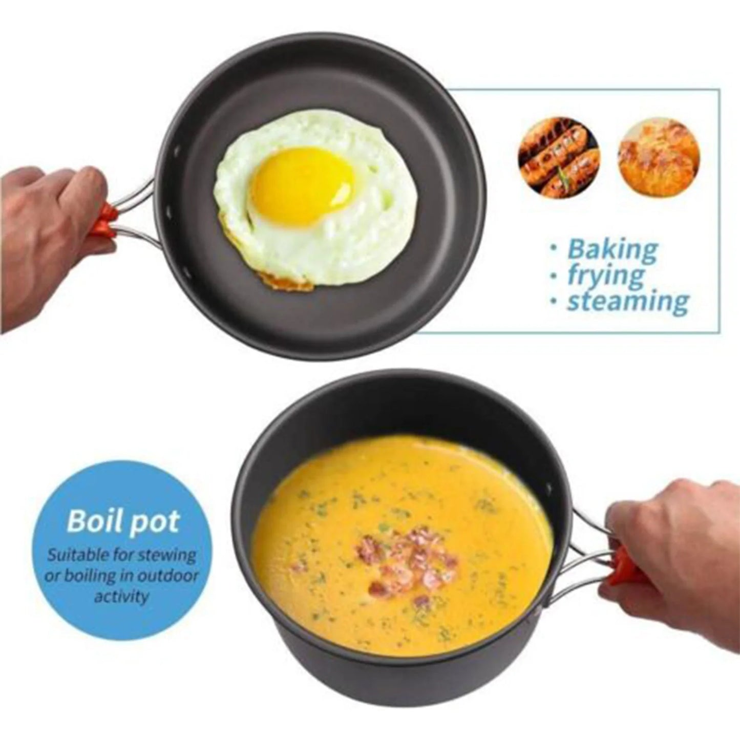 Portable Camping Cookware Set with Utensils