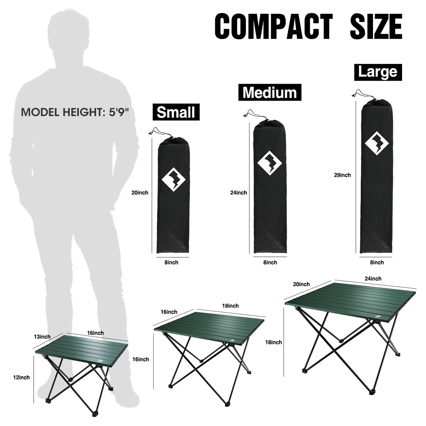 Portable Folding  Camping Table, Ultralight Aluminum