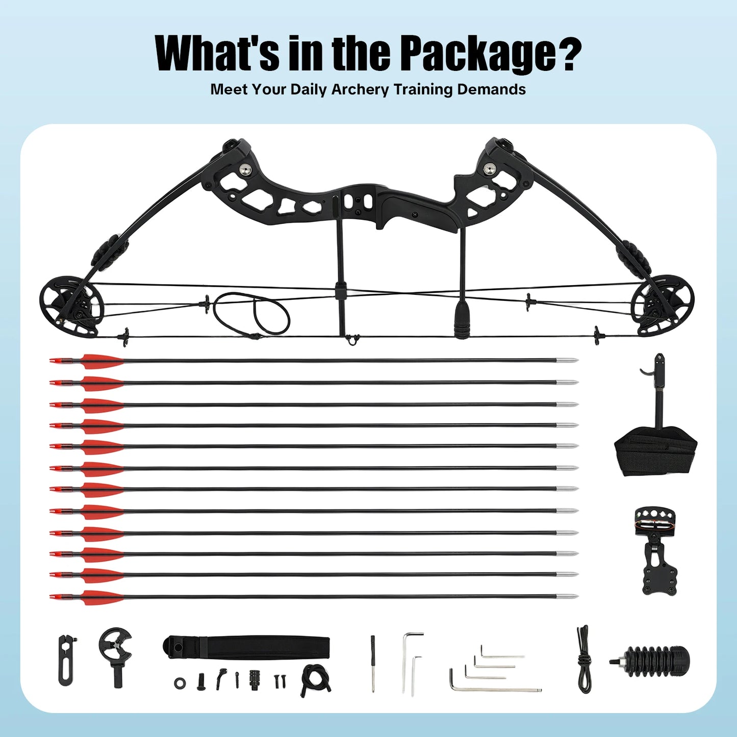 Compound Bow Arrow Set 30-55lb Adjustable Draw