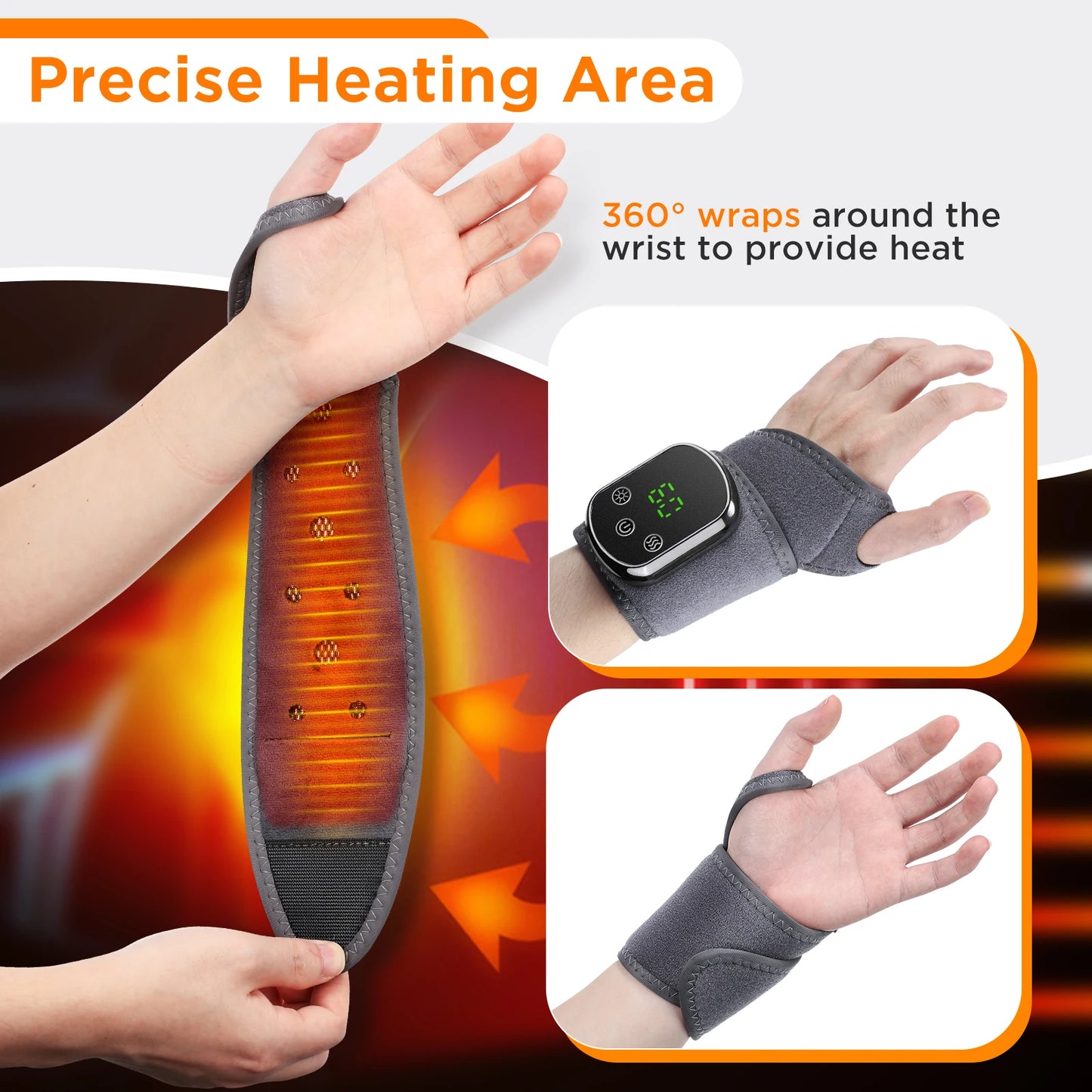 Cordless Wrist Hand Heated Vibration Massager