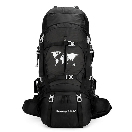 Climbing Bag, Professional Outdoor Large Capacity Backpack, Men's And Women's Hiking Off-road Backpack With Bracket, Travel Camping Backpack