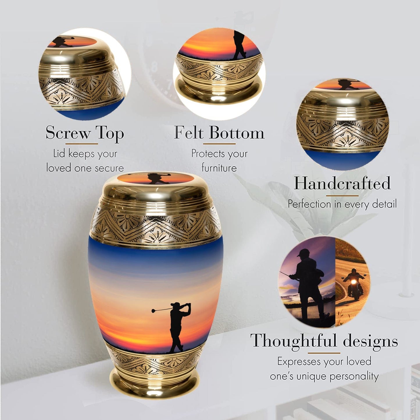 Fairway to Heaven Golf Cremation Urns for Human Ashes - Large Adult Funeral Urn