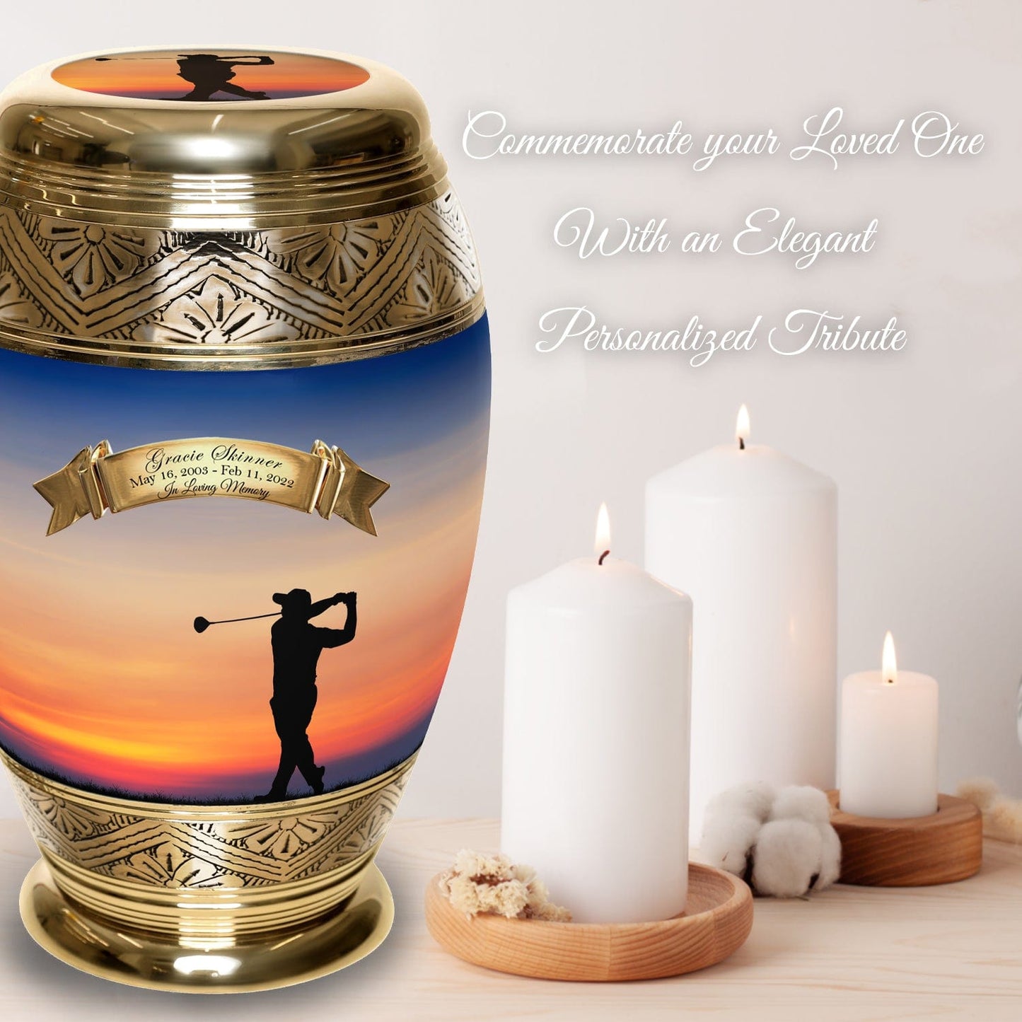 Fairway to Heaven Golf Cremation Urns for Human Ashes - Large Adult Funeral Urn