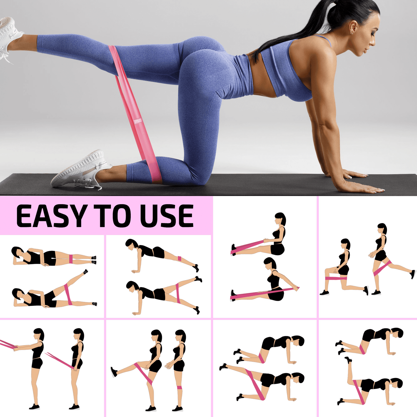 XGear Fitness Set of 3 Womens  Exercise Bands